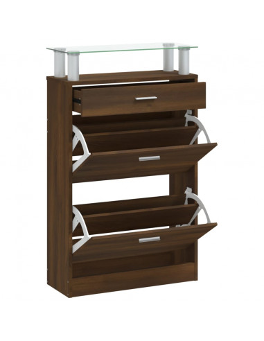 Scarpiera Rovere Marrone 63x24x104 cm in Legno Multistrato