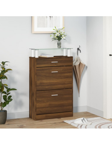 Scarpiera Rovere Marrone 63x24x104 cm in Legno Multistrato