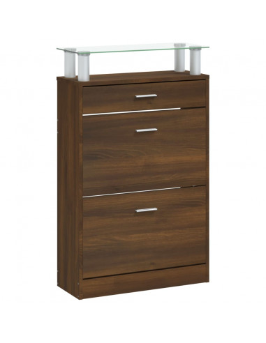 Scarpiera Rovere Marrone 63x24x104 cm in Legno Multistrato