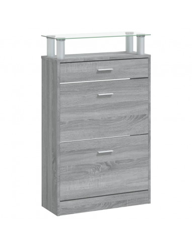 Scarpiera Grigio Sonoma 63x24x104 cm in Legno Multistrato