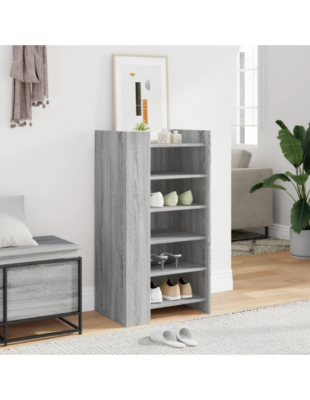 Scarpiera Grigio Sonoma 52x37,5x100 cm in Legno Multistrato