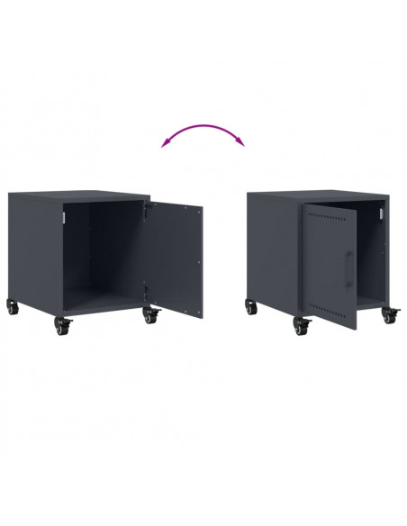 Comodini 2 pz Antracite 36x39x43,5 cm in Acciaio