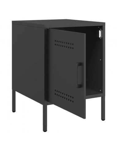 Comodini 2 pz Nero 36x39x50,5 cm in Acciaio