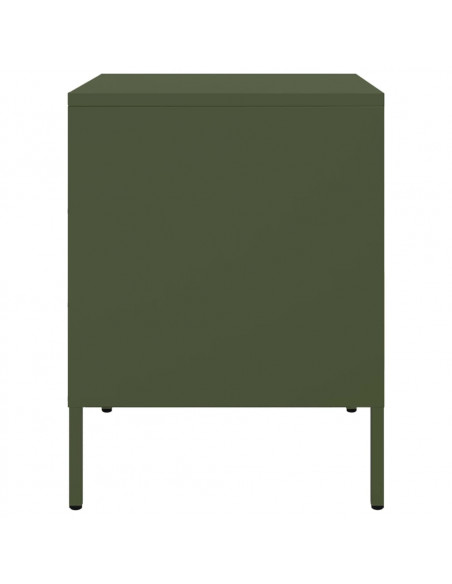 Comodino Verde Oliva 36x39x50,5 cm in Acciaio