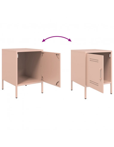 Comodini 2 pz Rosa 36x39x50,5 cm in Acciaio