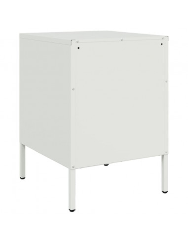 Comodino Bianco 36x39x50,5 cm in Acciaio