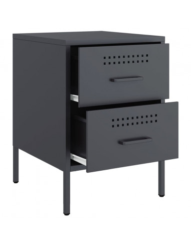 Comodino Antracite 36x39x50,5 cm in Acciaio