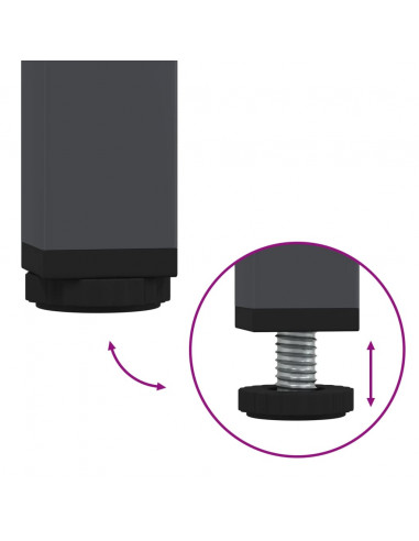 Comodino Antracite 36x39x50,5 cm in Acciaio