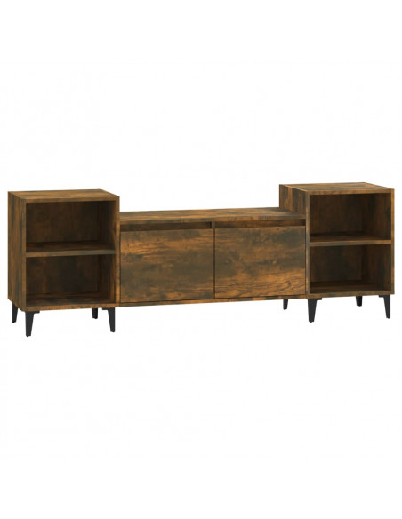 Mobile TV Rovere Fumo 160x35x55 cm in Legno Multistrato