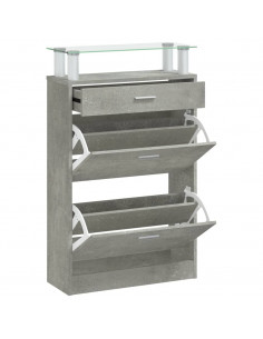 Scarpiera Grigio Cemento 63x24x104 cm in Legno Multistrato 2