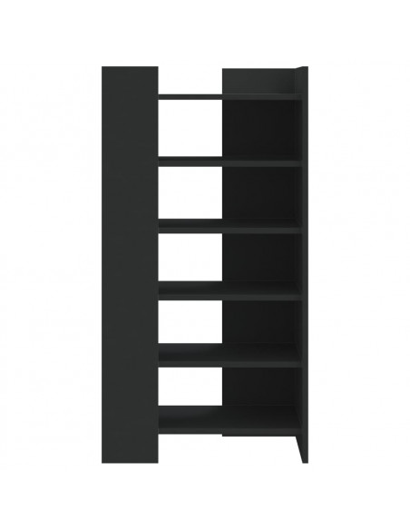 Scarpiera Nera 52x37,5x100 cm in Legno Multistrato
