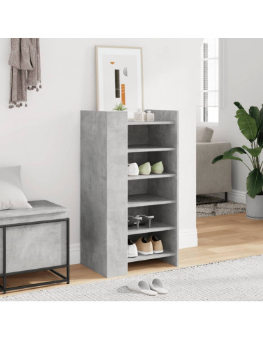 Scarpiera Grigio Cemento 52x37,5x100 cm in Legno Multistrato