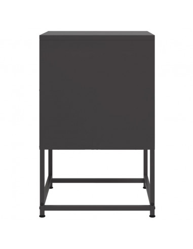 Comodino Nero 36x39x60,5 cm in Acciaio