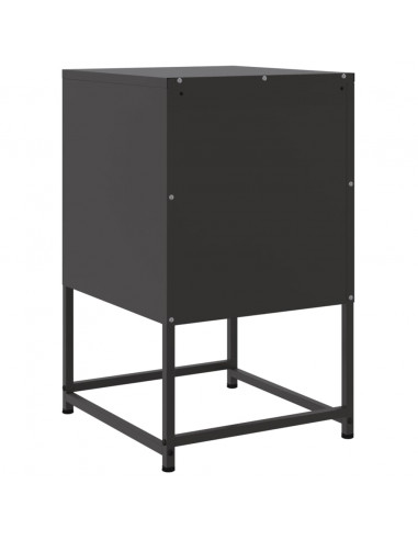 Comodino Nero 36x39x60,5 cm in Acciaio