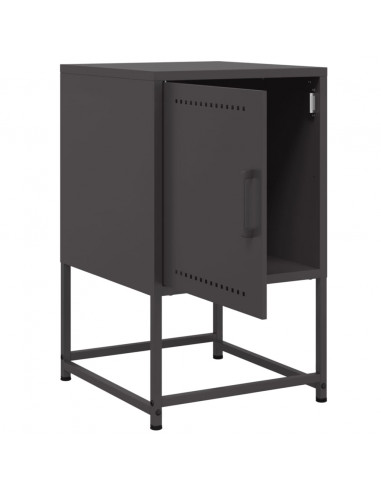 Comodino Nero 36x39x60,5 cm in Acciaio