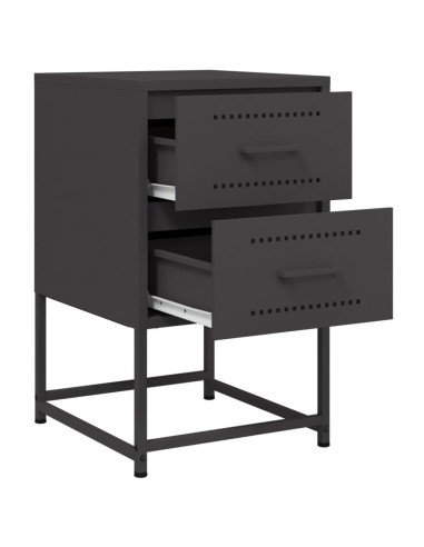 Comodini 2 pz Neri 36x39x60,5 cm in Acciaio