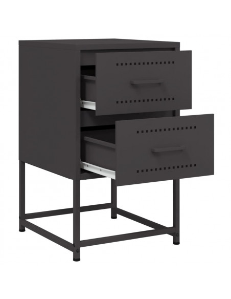 Comodini 2 pz Neri 36x39x60,5 cm in Acciaio
