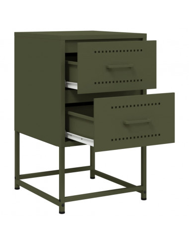 Comodini 2 pz Verde Oliva 36x39x60,5 cm in Acciaio