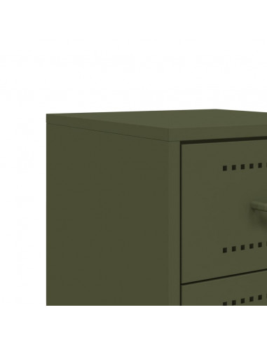 Comodini 2 pz Verde Oliva 36x39x60,5 cm in Acciaio