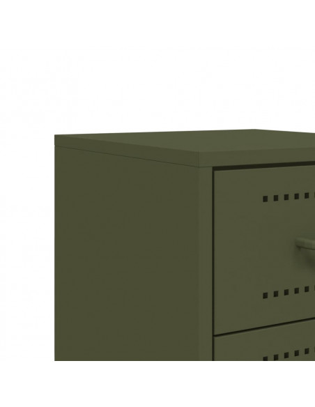 Comodini 2 pz Verde Oliva 36x39x60,5 cm in Acciaio