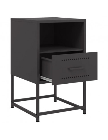 Comodini 2 pz Neri 36x39x60,5 cm in Acciaio