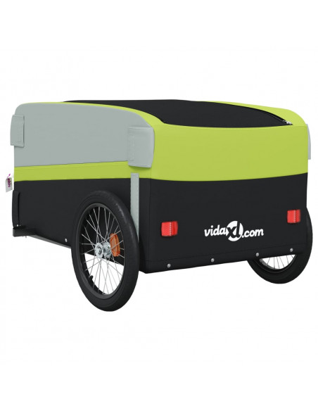 Rimorchio da Bici Nero e Verde 45 kg in Ferro