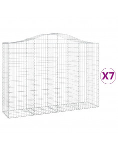 Cesti Gabbioni ad Arco 7 pz 200x50x140/160 cm Ferro Zincato 2