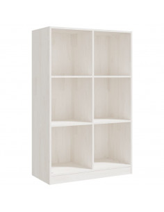 Libreria Bianca 70x33x110 cm in Legno Massello di Pino 2