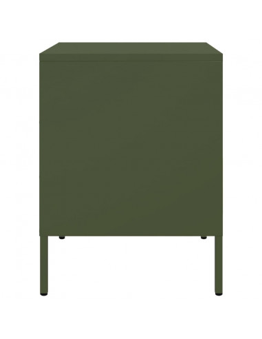 Comodini 2 pz Verde Oliva 36x39x50,5 cm in Acciaio