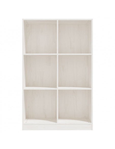 Libreria Bianca 70x33x110 cm in Legno Massello di Pino