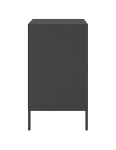 Comodino Nero 36x39x68cm in Acciaio Laminato a Freddo 2