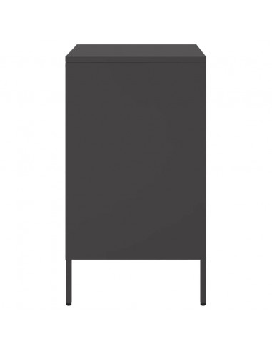 Comodino Nero 36x39x68cm in Acciaio Laminato a Freddo