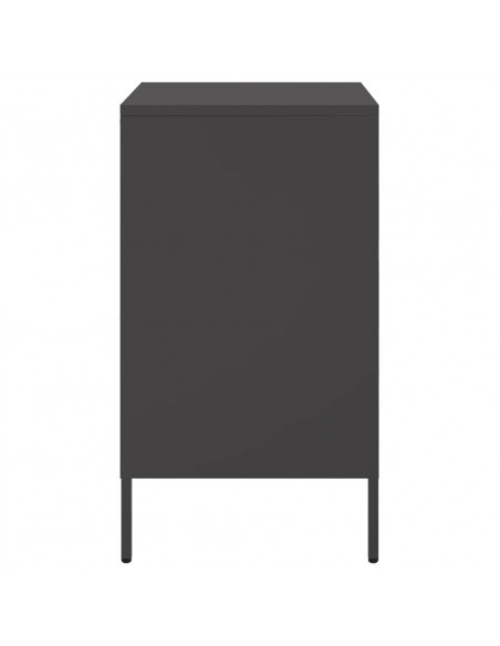 Comodino Nero 36x39x68cm in Acciaio Laminato a Freddo