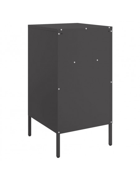 Comodino Nero 36x39x68cm in Acciaio Laminato a Freddo