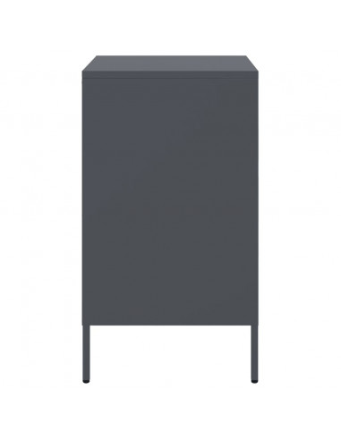 Comodino Antracite 36x39x68cm in Acciaio Laminato a Freddo