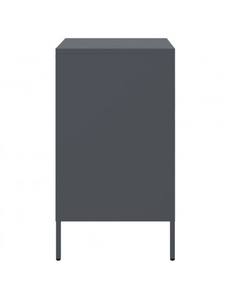 Comodino Antracite 36x39x68cm in Acciaio Laminato a Freddo