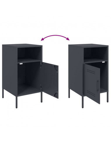 Comodino Antracite 36x39x68cm in Acciaio Laminato a Freddo