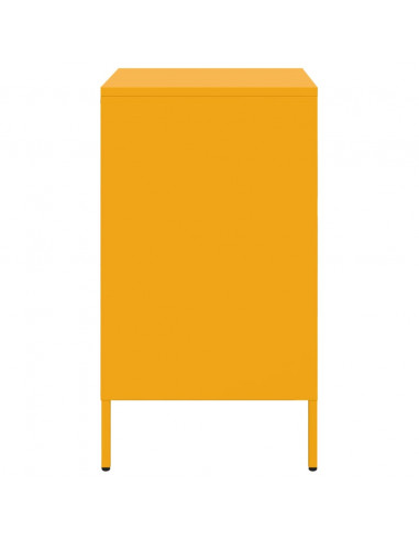 Comodino Giallo Senape 36x39x68cm in Acciaio Laminato a Freddo