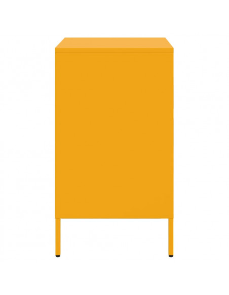 Comodino Giallo Senape 36x39x68cm in Acciaio Laminato a Freddo