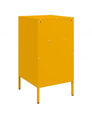 Comodino Giallo Senape 36x39x68cm in Acciaio Laminato a Freddo