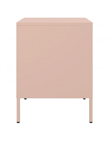 Comodini 2 pz Rosa 36x39x50,5 cm in Acciaio