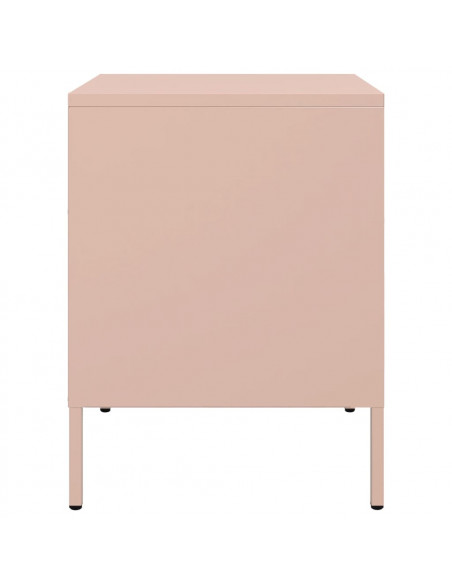 Comodini 2 pz Rosa 36x39x50,5 cm in Acciaio