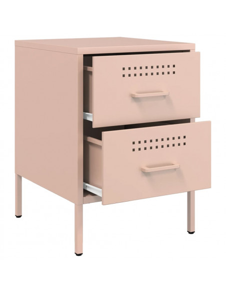 Comodini 2 pz Rosa 36x39x50,5 cm in Acciaio