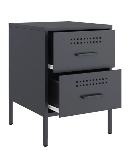 Comodini 2 pz Antracite 36x39x50,5 cm in Acciaio