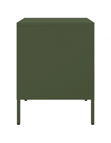 Comodini 2 pz Verde Oliva 36x39x50,5 cm in Acciaio