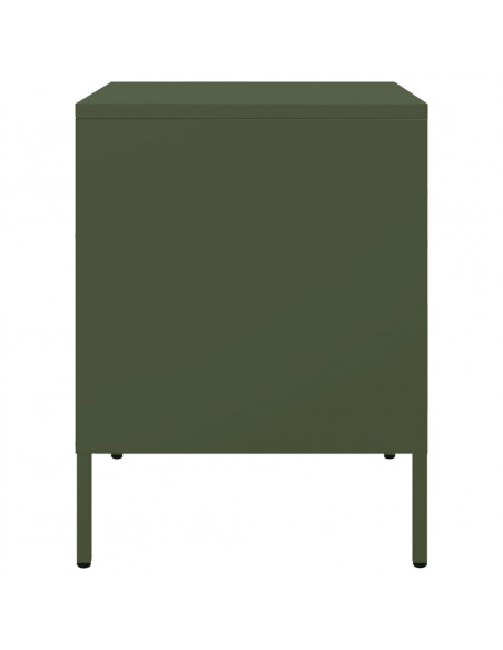 Comodini 2 pz Verde Oliva 36x39x50,5 cm in Acciaio