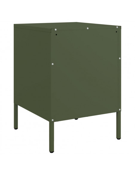 Comodini 2 pz Verde Oliva 36x39x50,5 cm in Acciaio