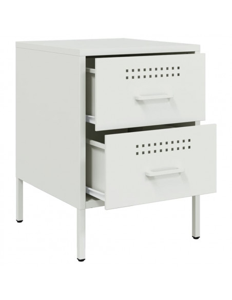 Comodini 2 pz Bianchi 36x39x50,5 cm in Acciaio