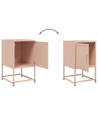 Comodino Rosa 36x39x60,5 cm in Acciaio