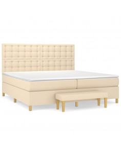 Giroletto a Molle con Materasso Crema 200x200 cm in Tessuto 2